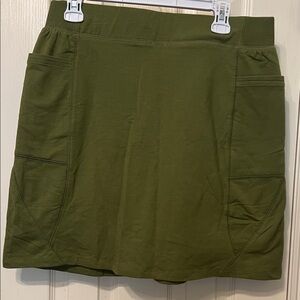 Denim&Co Olive Green Skort in French Terry